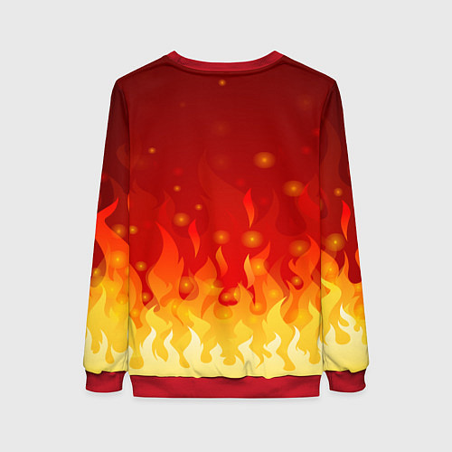 Женский свитшот Огненный тигр в пламени / 3D-Красный – фото 2