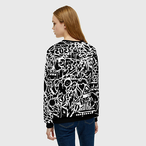 Женский свитшот Arctic monkeys Pattern / 3D-Черный – фото 4