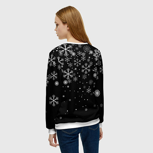 Женский свитшот Снежинки - С Новый год / 3D-Белый – фото 4