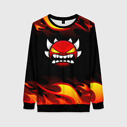 Свитшот женский Geometry Dash Fire, цвет: 3D-черный