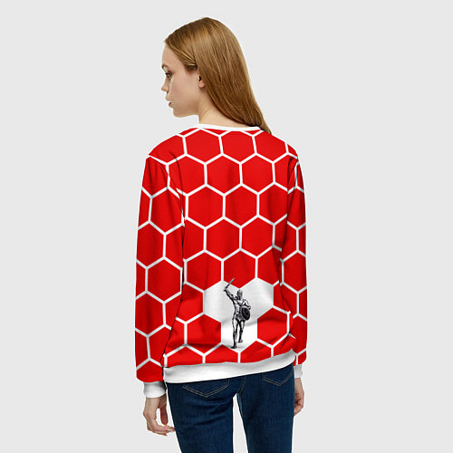 Женский свитшот Красно-Белая Сила / 3D-Белый – фото 4