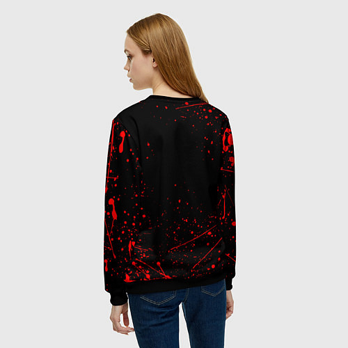 Женский свитшот DOTA 2 БРЫЗГИ КРАСОК, КРОВЬ / 3D-Черный – фото 4