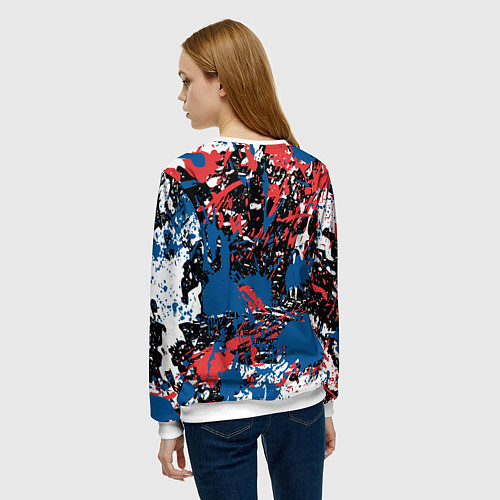Женский свитшот PSG БРЫЗГИ КРАСОК СПОРТ / 3D-Белый – фото 4