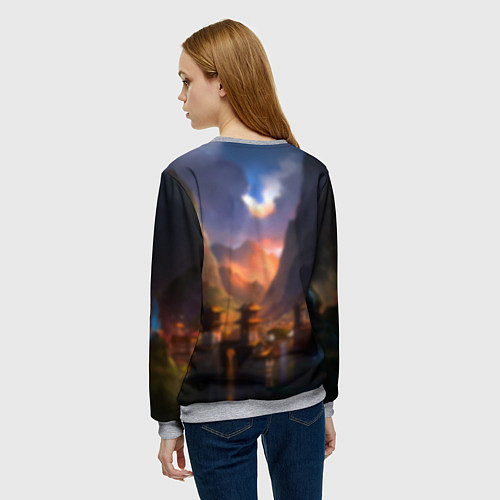 Женский свитшот Чжун Ли Zhongli, Genshin Impact / 3D-Меланж – фото 4