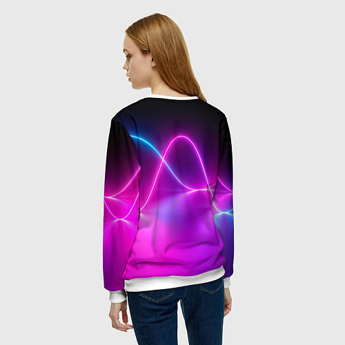 Женский свитшот Лучи света pink theme / 3D-Белый – фото 4