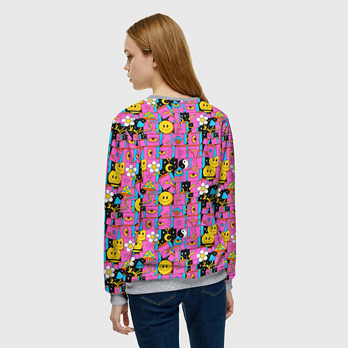 Женский свитшот Психоделика Инь-Янь / 3D-Меланж – фото 4