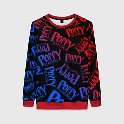 Женский свитшот POPPY PLAYTIME LOGO NEON, ХАГИ ВАГИ