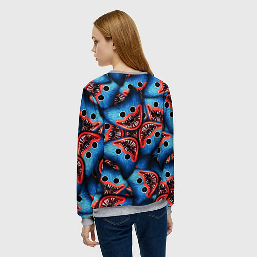 Женский свитшот ЛИЦО ХАГИ ВАГИ, POPPY PLAYTIME / 3D-Меланж – фото 4