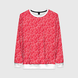 Свитшот женский Моя Любовь сердечки, цвет: 3D-белый