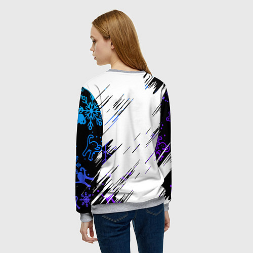 Женский свитшот Новогодний ЪУЪ СЪУКА / 3D-Меланж – фото 4