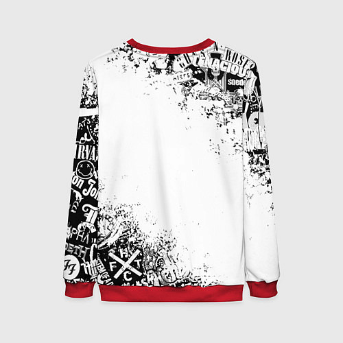 Женский свитшот КОРОЛЬ И ШУТ ЧЁРНО БЕЛЫЙ / 3D-Красный – фото 2