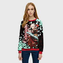 Свитшот женский КАДЗУХА ГЕНШИН ИМПАКТ САКУРА, цвет: 3D-красный — фото 2