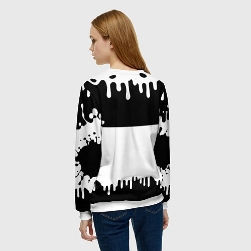Женский свитшот БЕНДИ И АЛИСА BENDY AND THE INK MACHINE / 3D-Белый – фото 4