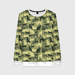 Свитшот женский Камуфляж из Кошек, цвет: 3D-белый