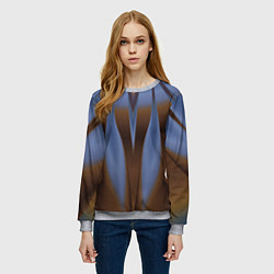 Свитшот женский Орхидея в коричневом Абстракция 541-2-p3-5 Дополне, цвет: 3D-меланж — фото 2