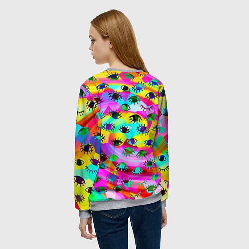 Женский свитшот Психоделические взгляды / 3D-Меланж – фото 4