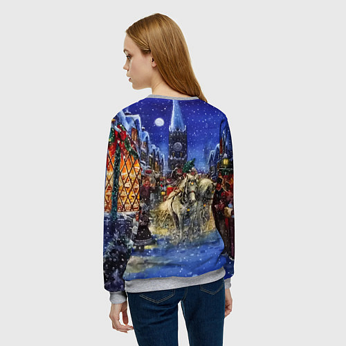 Женский свитшот НОВОГОДНЯЯ АТМОСФЕРА НОВЫЙ ГОД 2022 / 3D-Меланж – фото 4