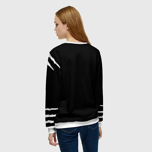 Женский свитшот Тираннозавр Скелет / 3D-Белый – фото 4