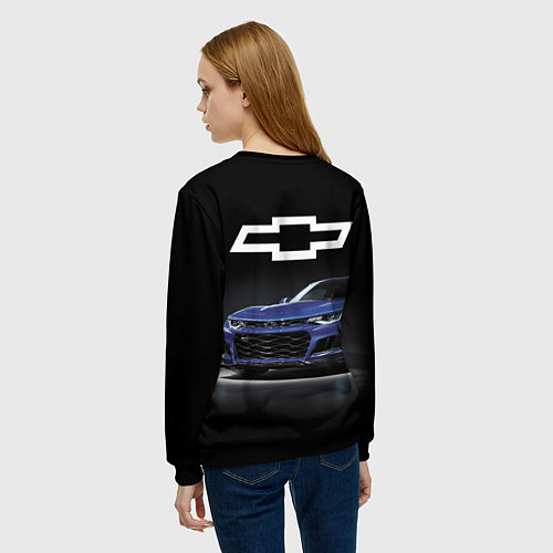 Женский свитшот Chevrolet Camaro ZL1 Motorsport / 3D-Черный – фото 4