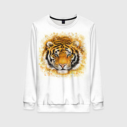 Свитшот женский Дикий Тигр Wild Tiger, цвет: 3D-белый