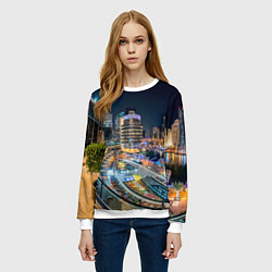 Свитшот женский Дубай Марина, цвет: 3D-белый — фото 2