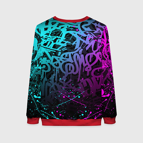 Женский свитшот KDA NEON GRAFFITI LEAGUE OF LEGENDS / 3D-Красный – фото 2