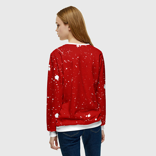 Женский свитшот DUNGEON MASTER BLOOD ГАЧИМУЧИ КРАСНЫЙ / 3D-Белый – фото 4