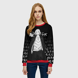 Свитшот женский MICKEY TOKYO REVENGERS ЧЁРНО БЕЛЫЙ, цвет: 3D-красный — фото 2