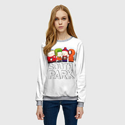 Свитшот женский South Park - Южный парк Кенни, Кайл, Стэн и Эрик, цвет: 3D-меланж — фото 2