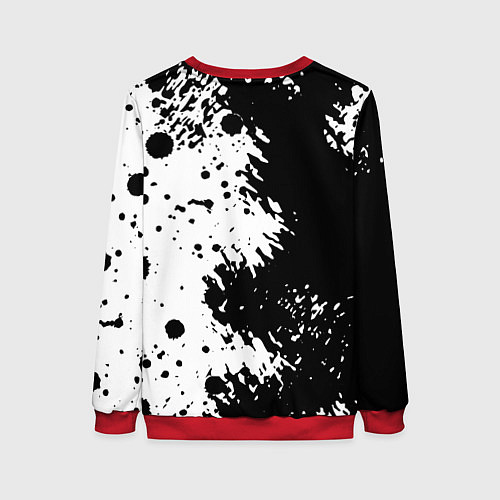 Женский свитшот The Witcher black & white / 3D-Красный – фото 2