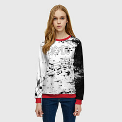 Свитшот женский ACDC - Музыкальные ноты, цвет: 3D-красный — фото 2