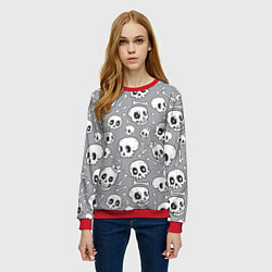 Свитшот женский Skulls & bones, цвет: 3D-красный — фото 2