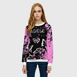 Свитшот женский Adele - Бабочки, цвет: 3D-белый — фото 2