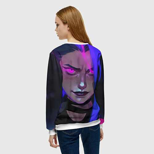 Женский свитшот League Of Legends Arcane ДЖИНКС Jinx Powder / 3D-Белый – фото 4