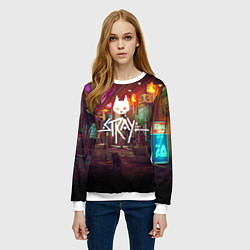 Свитшот женский Stray: Poster, цвет: 3D-белый — фото 2