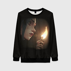 Женский свитшот Arcane - League Of Legends Jinx с огнем