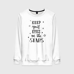 Свитшот женский Keep your eyes on the stars, цвет: 3D-белый
