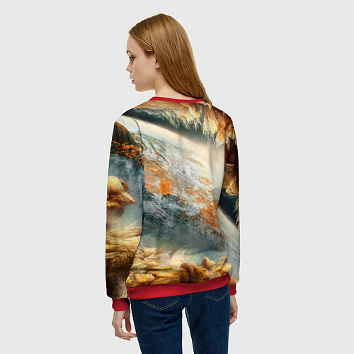 Женский свитшот Песчаный Космос / 3D-Красный – фото 4