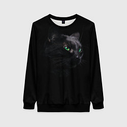 Женский свитшот Черна кошка с изумрудными глазами