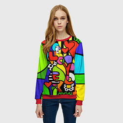 Свитшот женский Romero Britto - love you, цвет: 3D-красный — фото 2