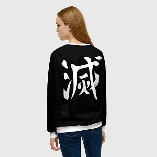 Женский свитшот ФОРМА ИСТРЕБИТЕЛЯ ДЕМОНОВ / 3D-Белый – фото 4
