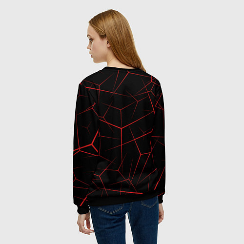 Женский свитшот Бабл квас с узором / 3D-Черный – фото 4