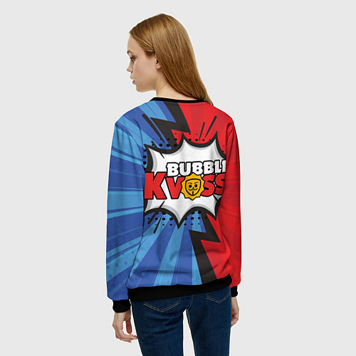 Женский свитшот Бабл квас супер геройский узор / 3D-Черный – фото 4