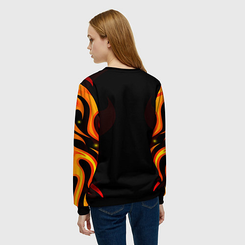 Женский свитшот DARKEST DUNGEON FIRE ФАКЕЛ / 3D-Черный – фото 4