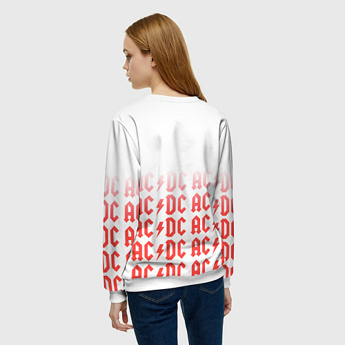 Женский свитшот Acdc Паттерн / 3D-Белый – фото 4