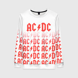 Свитшот женский Acdc Паттерн, цвет: 3D-белый