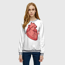 Свитшот женский Анатомия сердца, цвет: 3D-меланж — фото 2