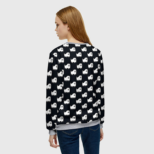 Женский свитшот UNDERTALE DOG AND LOGO УНДЕРТАЛЕ / 3D-Меланж – фото 4