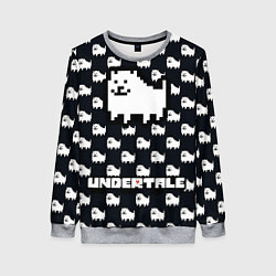 Свитшот женский UNDERTALE DOG AND LOGO УНДЕРТАЛЕ, цвет: 3D-меланж