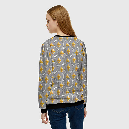 Женский свитшот Ethereum Эфириум / 3D-Черный – фото 4